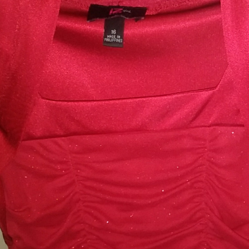 💖GORGEOUS RED BLING ROUCHED DRESS - Picture 2 of 6